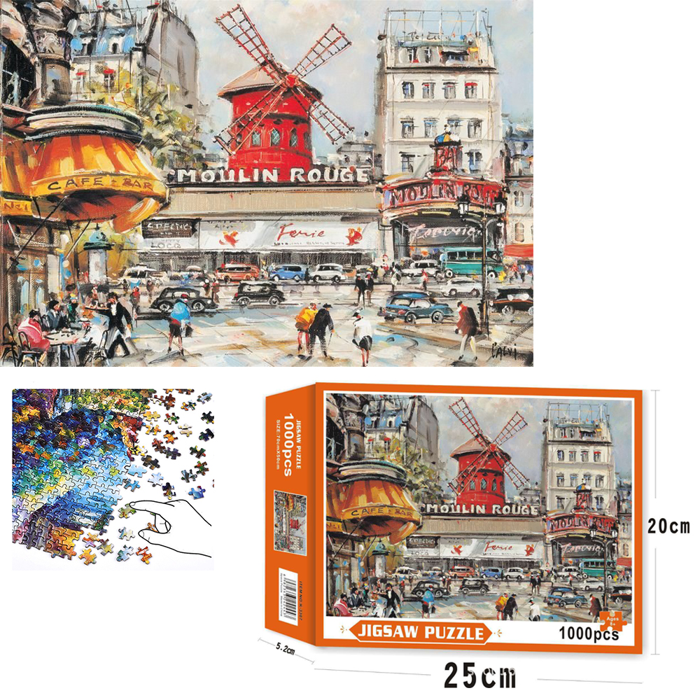 [Hoàn tiền 10%][Hoàn tiền 6%]Bộ Tranh Ghép Xếp Hình 1000 Pcs Jigsaw Puzzle (Tranh ghép 70*50cm) Moulin Rouge Bản Thú Vị Cao Cấp
