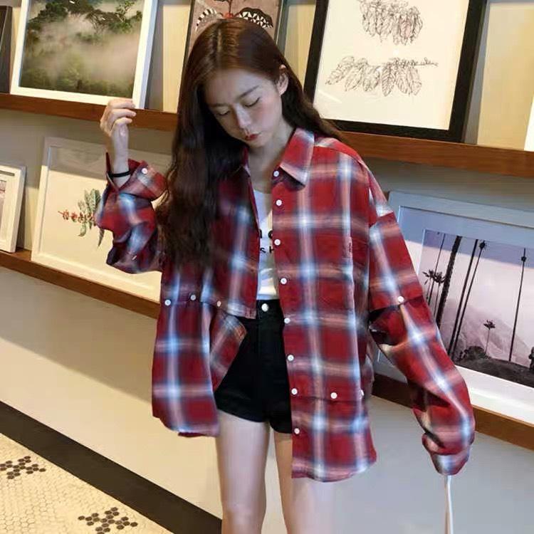 [HCM]Áo Sơ Mi Nữ Sọc Ca Rô Năng Động Cá Tính Bmind EVA SOMI 10018S1