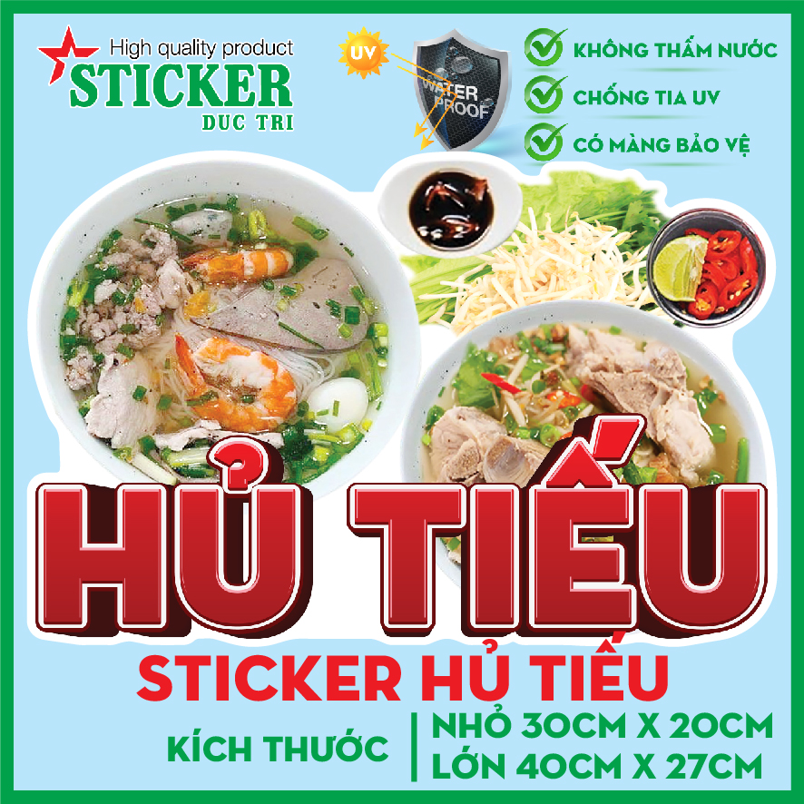 🔥 decal dán hủ tiếu.. 🔥 dán tường, xe, cửa kính...