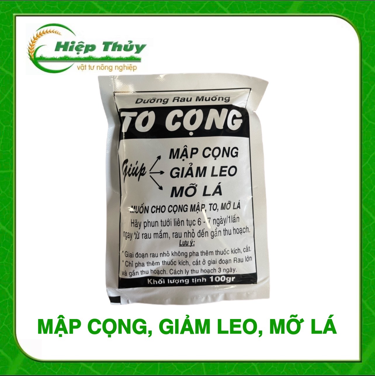 Phân bón lá dưỡng rau muống TO CỌNG mập cọng, giảm leo, mỡ lá