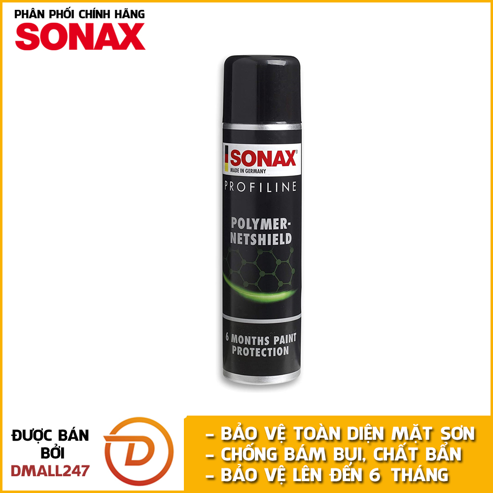 Chai xịt nano bảo vệ toàn diện mặt sơn xe Polymer Netshield Xtreme Sonax 223300 340ml - Không ăn mòn sơn, thời gian kéo dài đến 6 tháng, sử dụng đơn giản - Dmall247 Giá 599,000 Đồng*Miễn phí vận chuyển