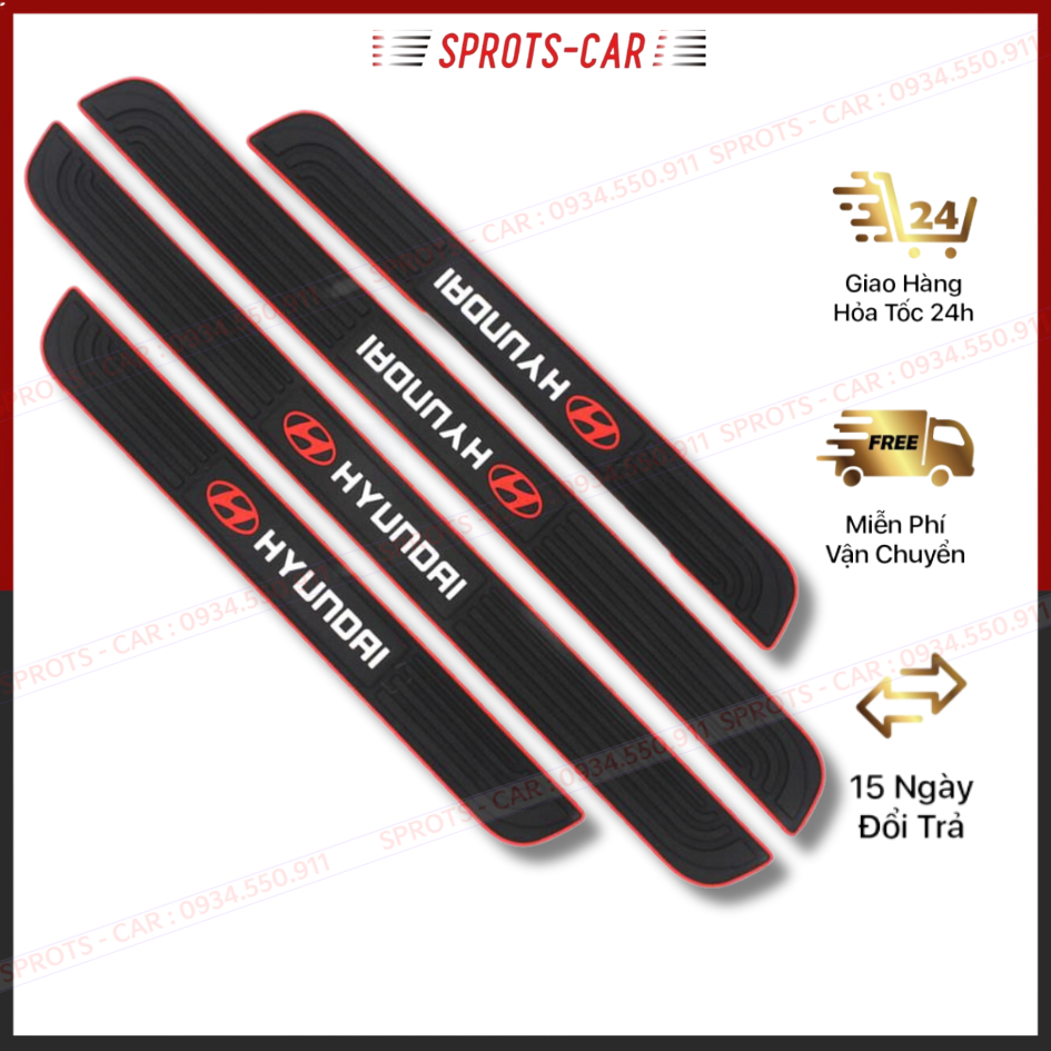 Bộ 4 Món Nẹp bước chống chầy cao su cao cấp in logo các hãng