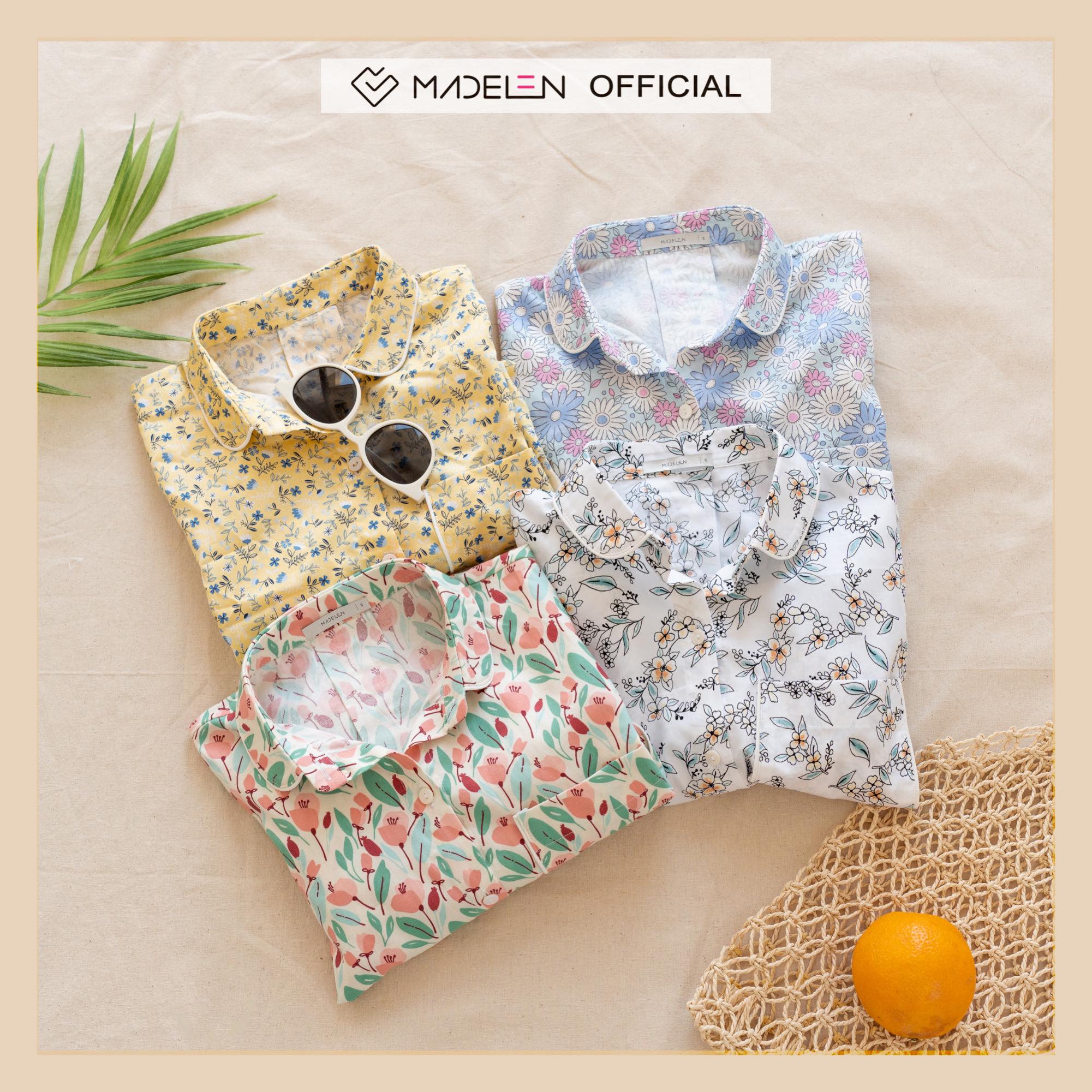 Sơ mi ngắn tay họa tiết madelen