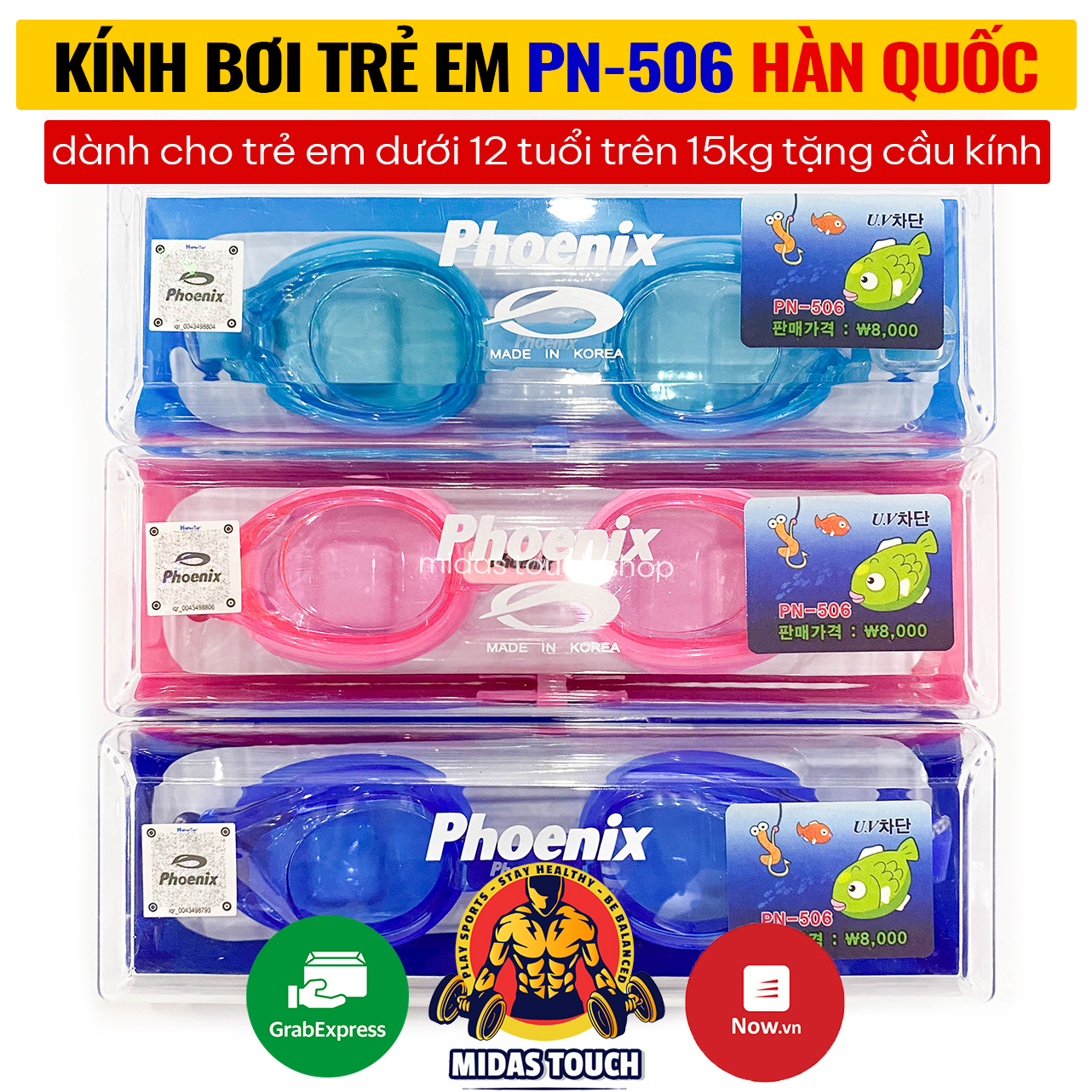 Kính Bơi Trẻ Em Phoenix PN 506 Cao Cấp Chính Hãng HÀN QUỐC - CHO BÉ DƯỚI 12 TUỔI TRÊN 15KG