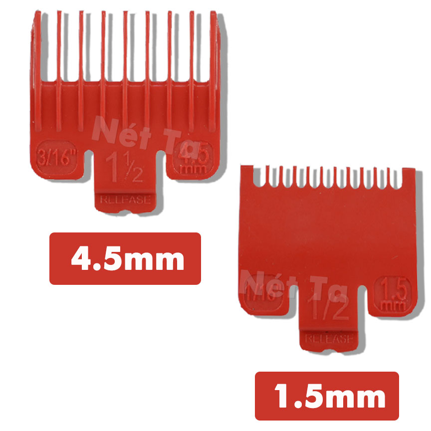 Bộ 2 cử lược căn độ dài tóc 1.5mm và 4.5mm chuyên dụng cho các dòng tông đơ phổ thông wahl. kemei 1997, kemei 2600, kemei 1990, chaoba...