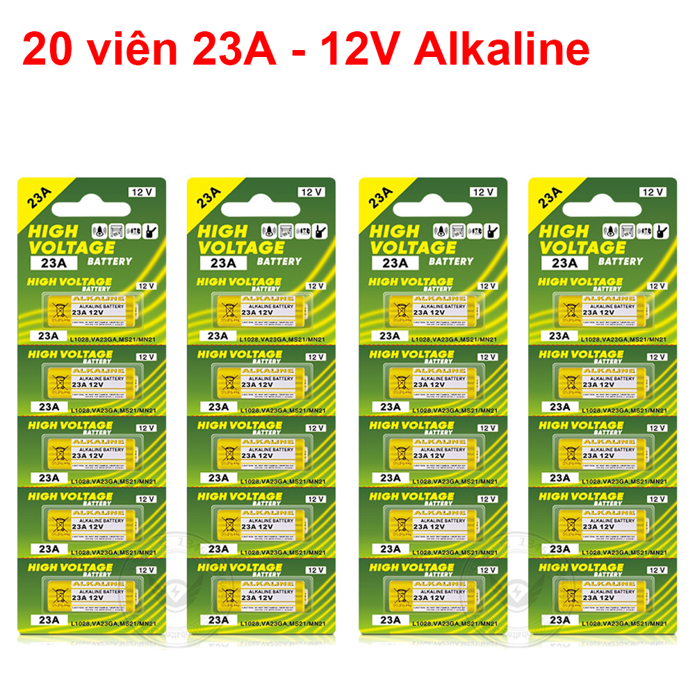 Pin a23, a27 alkaline 12v , pin cửa cuốn, điều khiển