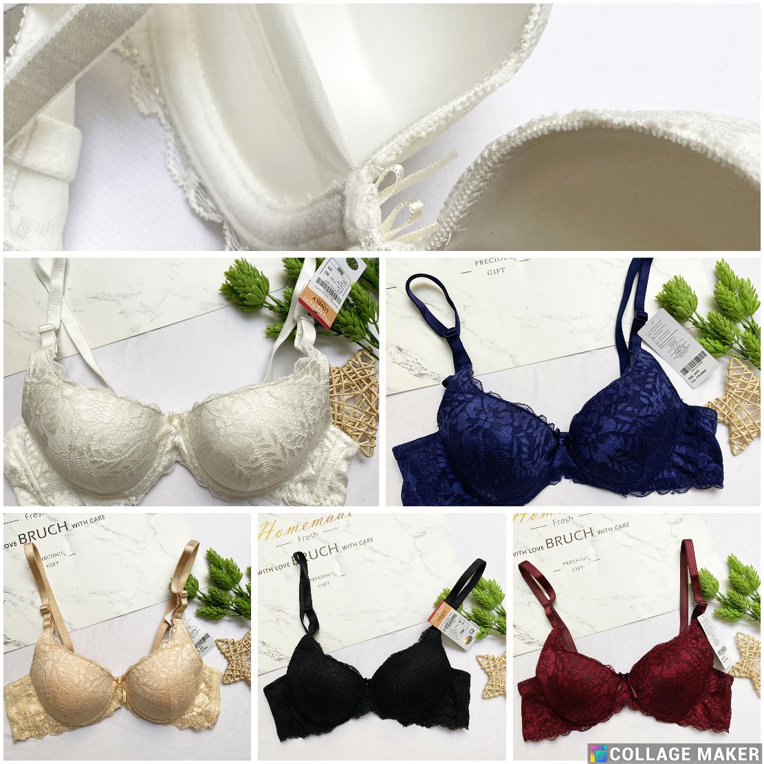 Áo ngực áo lót không gọng ren mút ép mỏng cài 2 lovely - ALKG3028