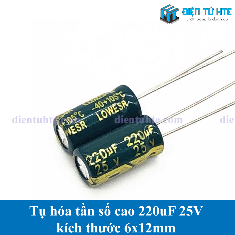 Bộ 20 Tụ hóa tần số cao 220uF 25V 6x12mm
