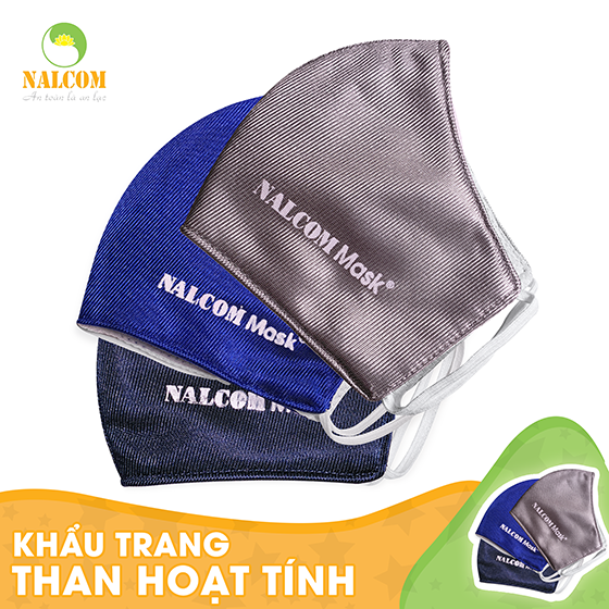 [HCM]COMBO 3 CÁI - KHẨU TRANG VẢI THAN HOẠT TÍNH KHÁNG KHUẨN NALCOM MASK 4 LỚP CHỐNG BỤI CHỐNG NẮNG. (NOTE MÀU PHẦN GHI CHÚ)