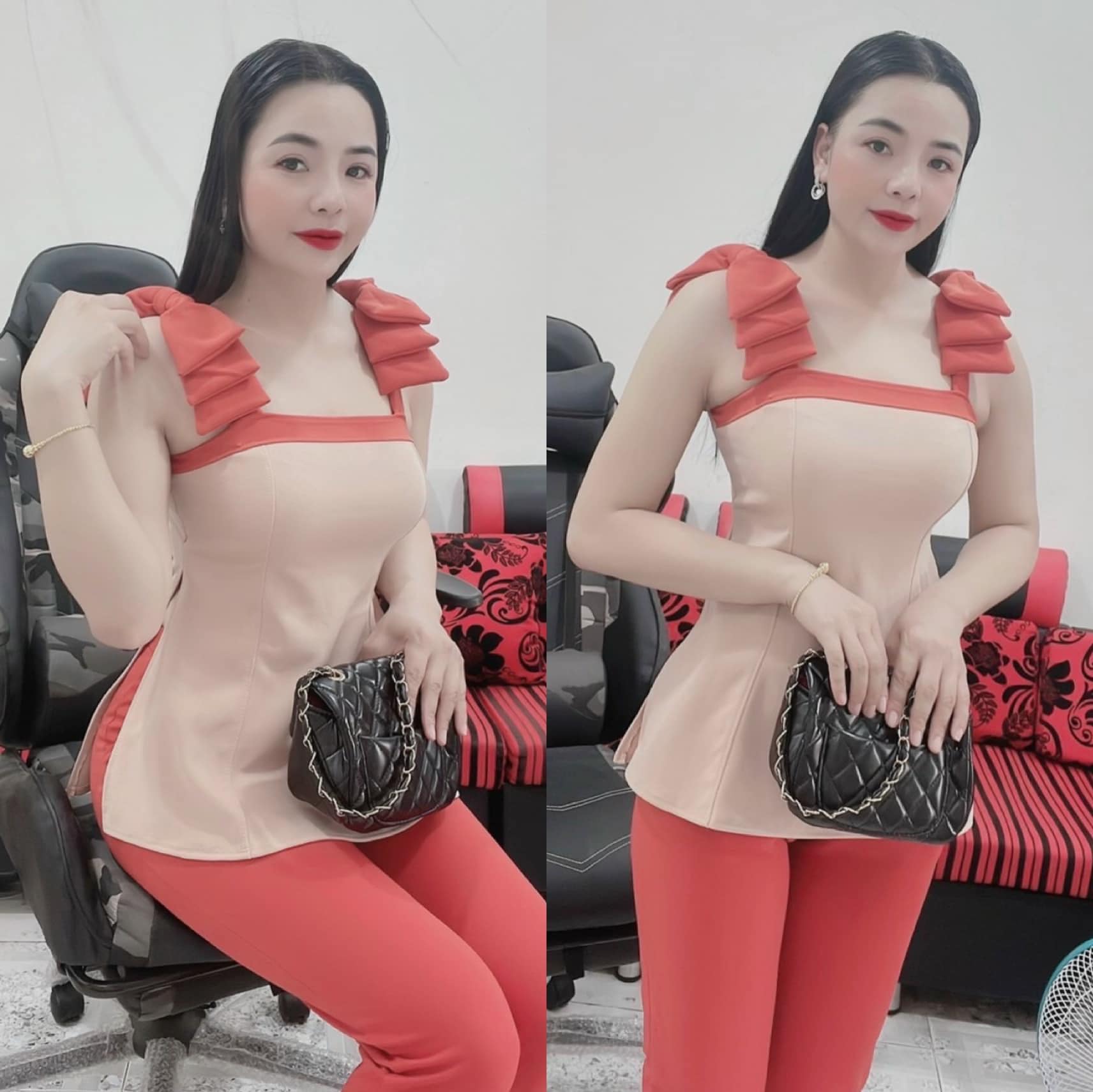 Sét bộ thun cát hàn phôi nơ dễ thương.tch01