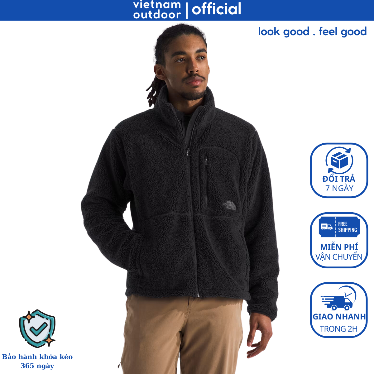 Áo Khoác Lông Cừu Nam Nữ THE NORTH FACE MEN’S EXTREME PILE FULL-ZIP JACKET 2 Mặc Thành 2 Kiểu Giữ Ấm Thời Trang