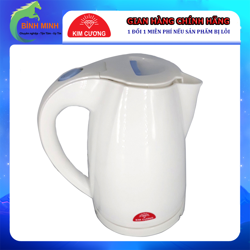 Ấm Siêu Tốc Kim Cương 1.8L 1.8 Lít - Nhựa - Hàng Chính Hãng (Bảo Hành 12 Tháng)
