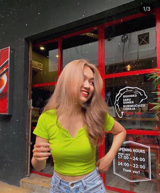 Áo croptop nữ trơn cổ xẻ cực hot
