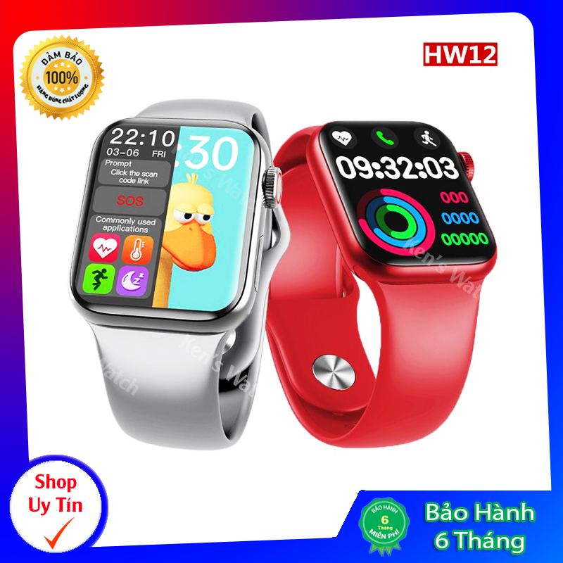 💥CHÍNH HÃNG💥 Đồng Hồ Thông Minh HW12/16 Fullbox Kiểu Dáng Apple Watch Series 6, Chống Nước, Kết Nối Bluetooth, Núm Xoay, Đồng Hồ HW12