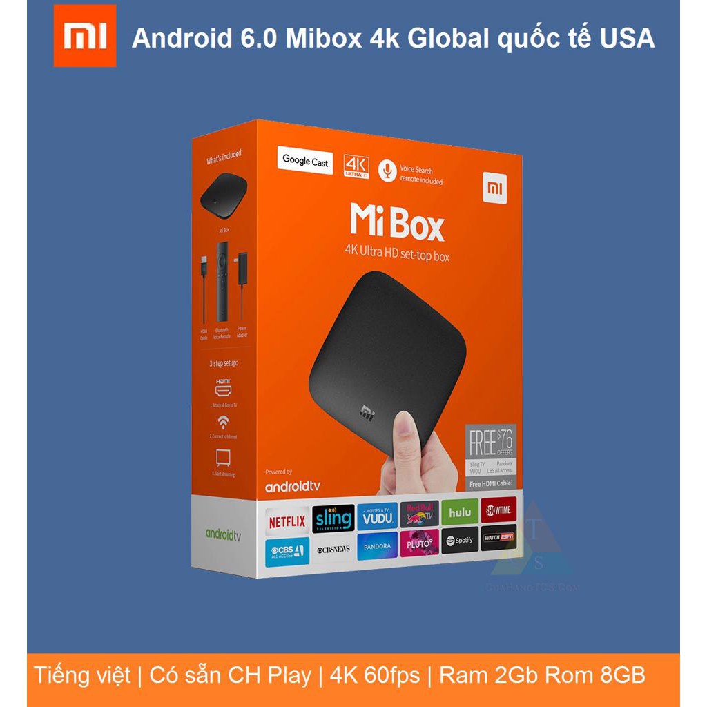 【FLASH SALE DEAL SỐC BẢN NÂNG CẤP ANDROID 9.0】[QUỐC TẾ - TIẾNG VIỆT] Android Tivi Box Xiaomi Mibox 4K Bản Quốc Tế Tiếng Việt tìm kiếm giọng nói
