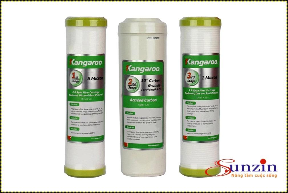Bộ 3 chiếc lõi lọc nước số 1-2.3 dành cho máy lọc nước kangaroo