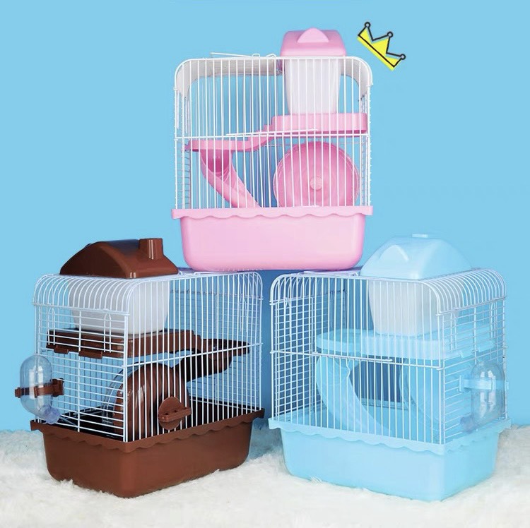 Lồng chuột hamster hai tầng đầy đủ phụ kiện nhiều màu cao cấp