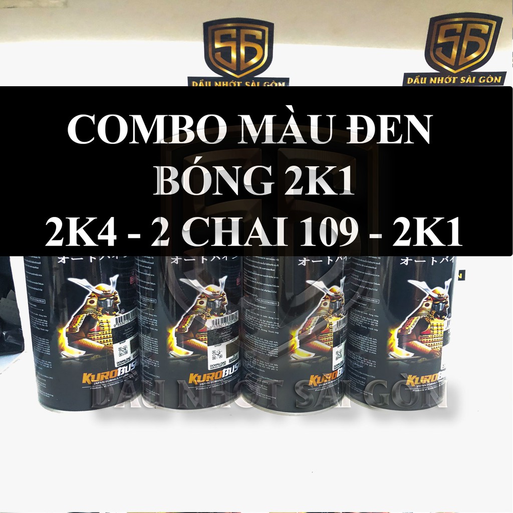 Combo màu đen bóng 2k01 - sơn samurai tùy chọn sơn dàn áo hoặc dàn chân