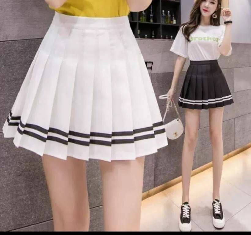 Chân váy tennis viền đen trắng kiểu thủy thủ ttsla0632