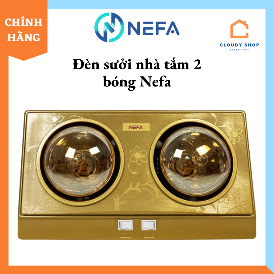 Đèn sưởi nhà tắm nefa 2 bóng nfs68-2 - bảo hành 24 tháng