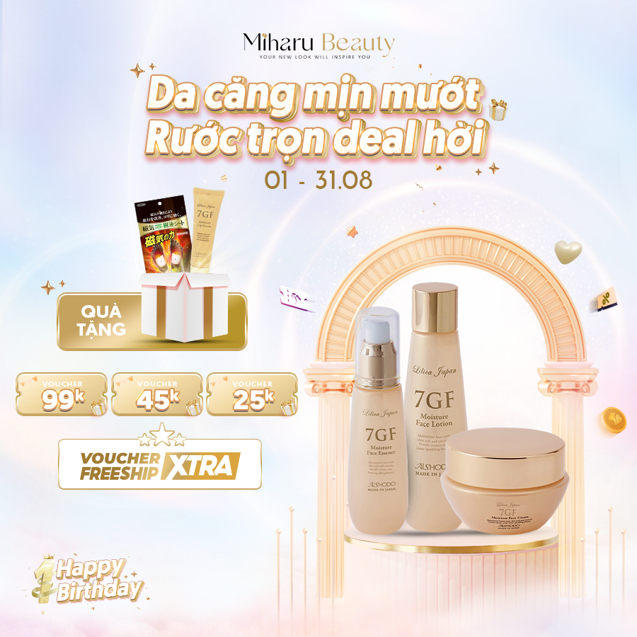 Bộ ba sản phẩm dưỡng da nâng căng, săn chắc, trẻ khỏe - 7GF Face Lotion, Face Essence, Face Cream