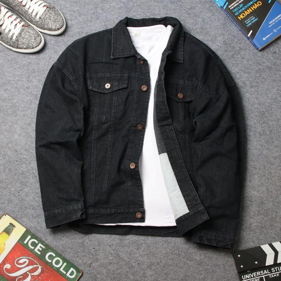 Áo khoác unisex đen SS264 shop SUNSUN chuyên áo khoác jean nam