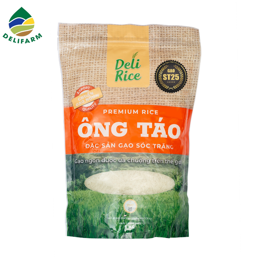 Gạo st25 ông táo đặc sản sóc trăng delifarm kl 1kg