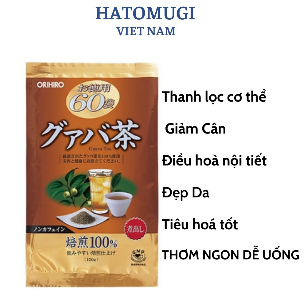 Trà giảm cân lá ổi/ diếp cá/ genpi orihiro 60 gói x 3g thanh lọc cơ thể