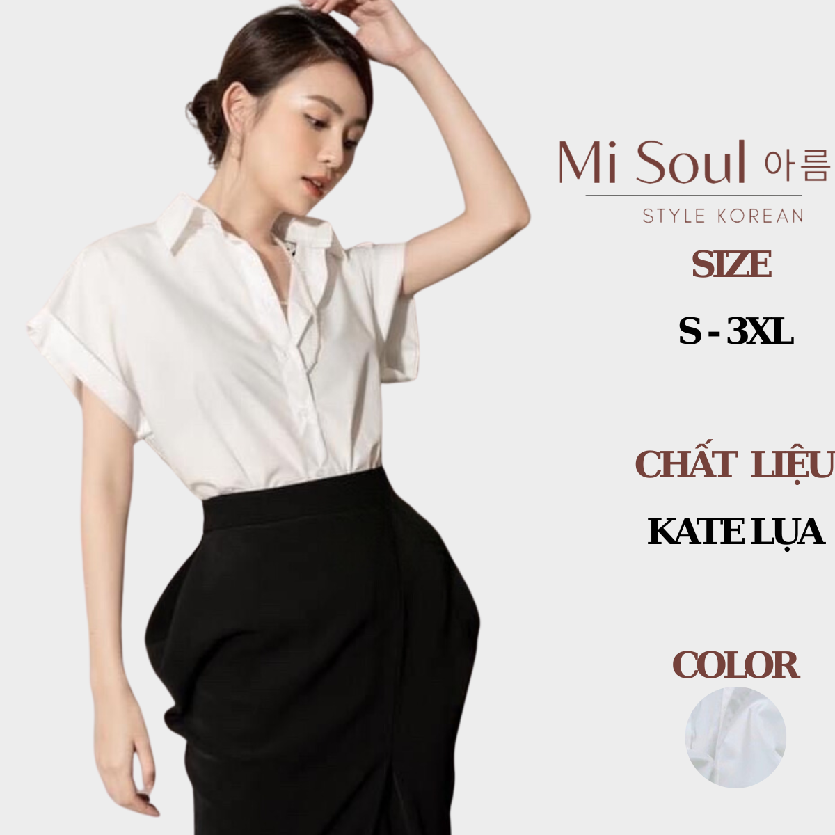 Áo sơ mi nữ công sở siêu đẹp thời trang, áo sơ mi trắng cộc tay nữ mát tay hến 139