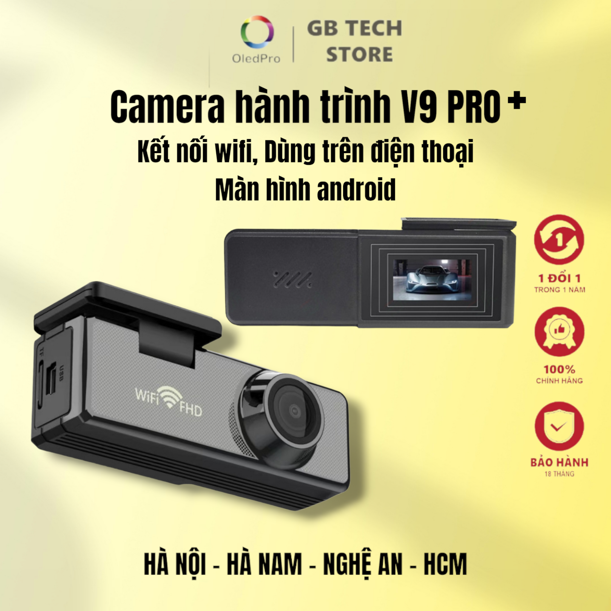 Camera hành trình wifi v9 pro - v12 full hd 1080p kết nối wifi với điện thoại và màn android ô tô
