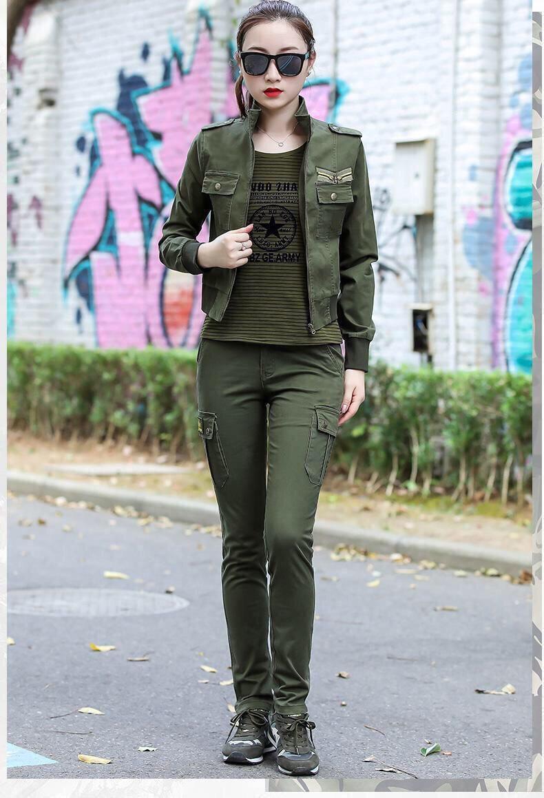 Sét 3 món lính nữ quần và áo khoác được làm từ chất liệu kaki cao cấp dày mịn mát