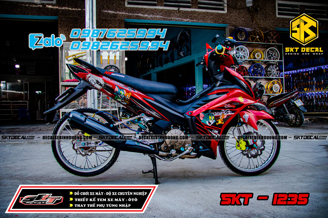 tem trùm exciter 135 đỏ đen tom and jerry