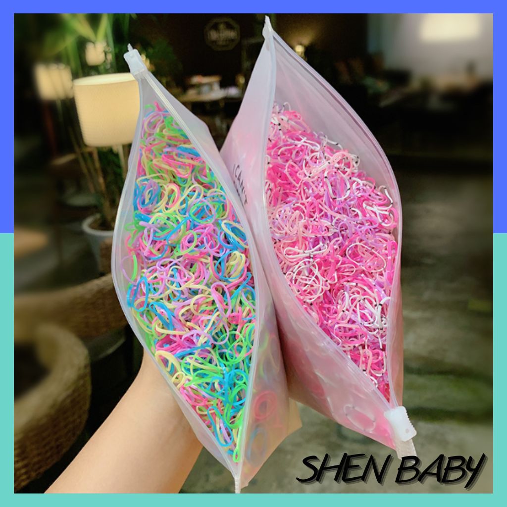 Chun buộc tóc, túi 1000 chiếc chun cột tóc KT38 Shen baby