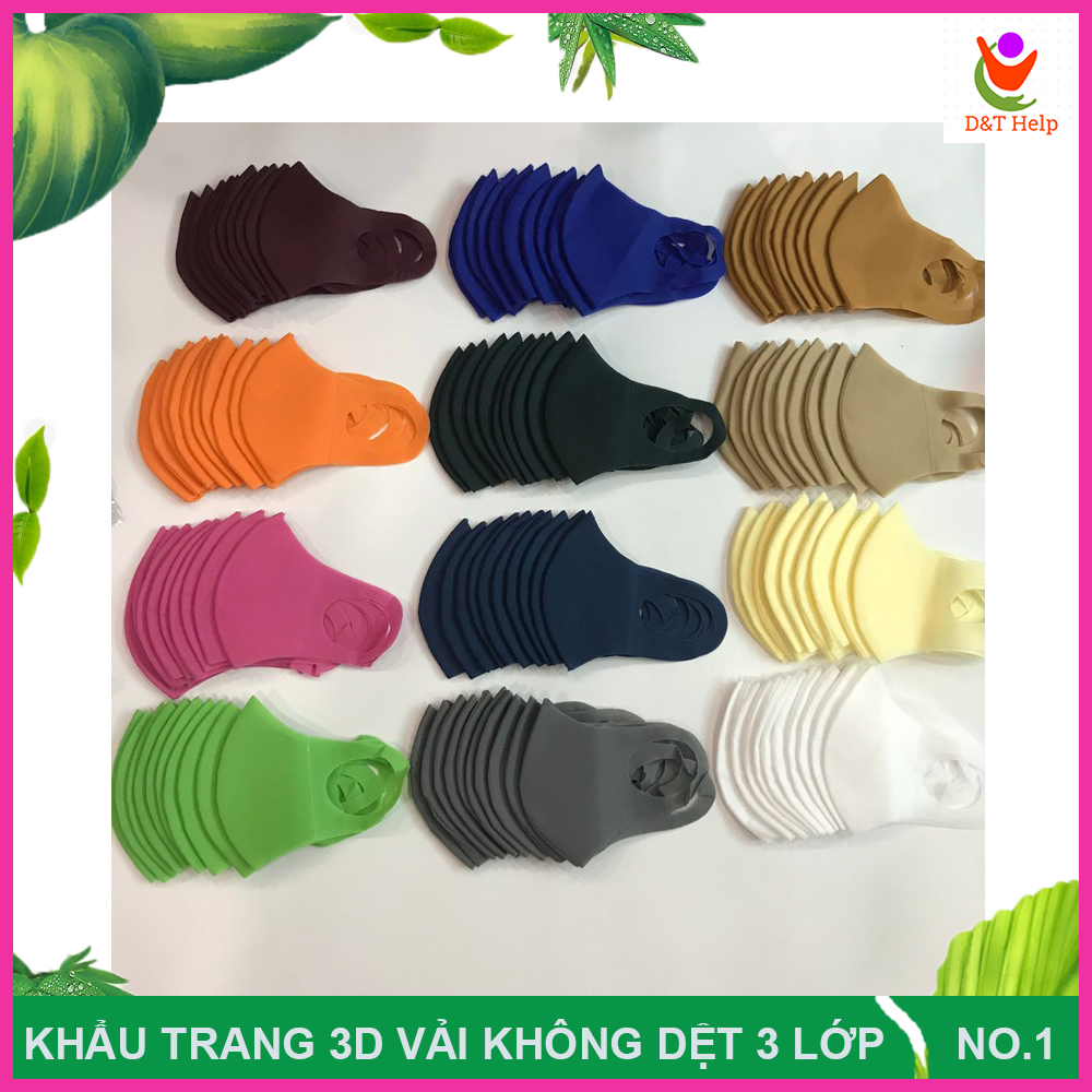 Khẩu trang 3D 3 lớp vải không dệt chống khói bụi
