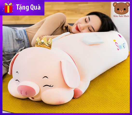 Gấu bông heo vương miện sweet cánh tiên , gối ôm heo má phính cánh tiên mềm mịn