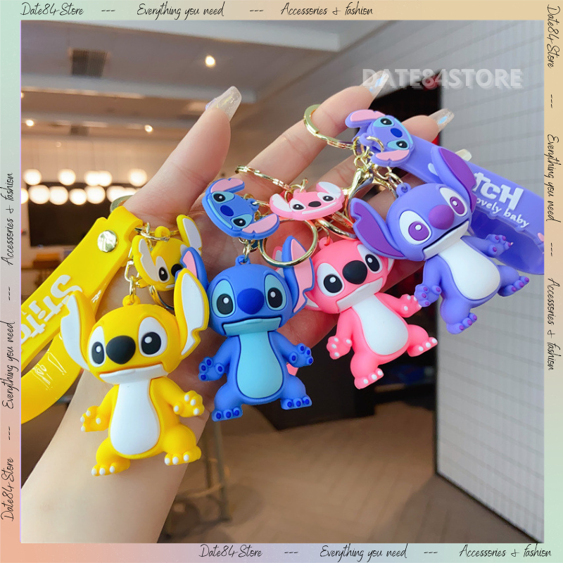 Móc khóa cute hoạt hình Stitch xanh Date84store