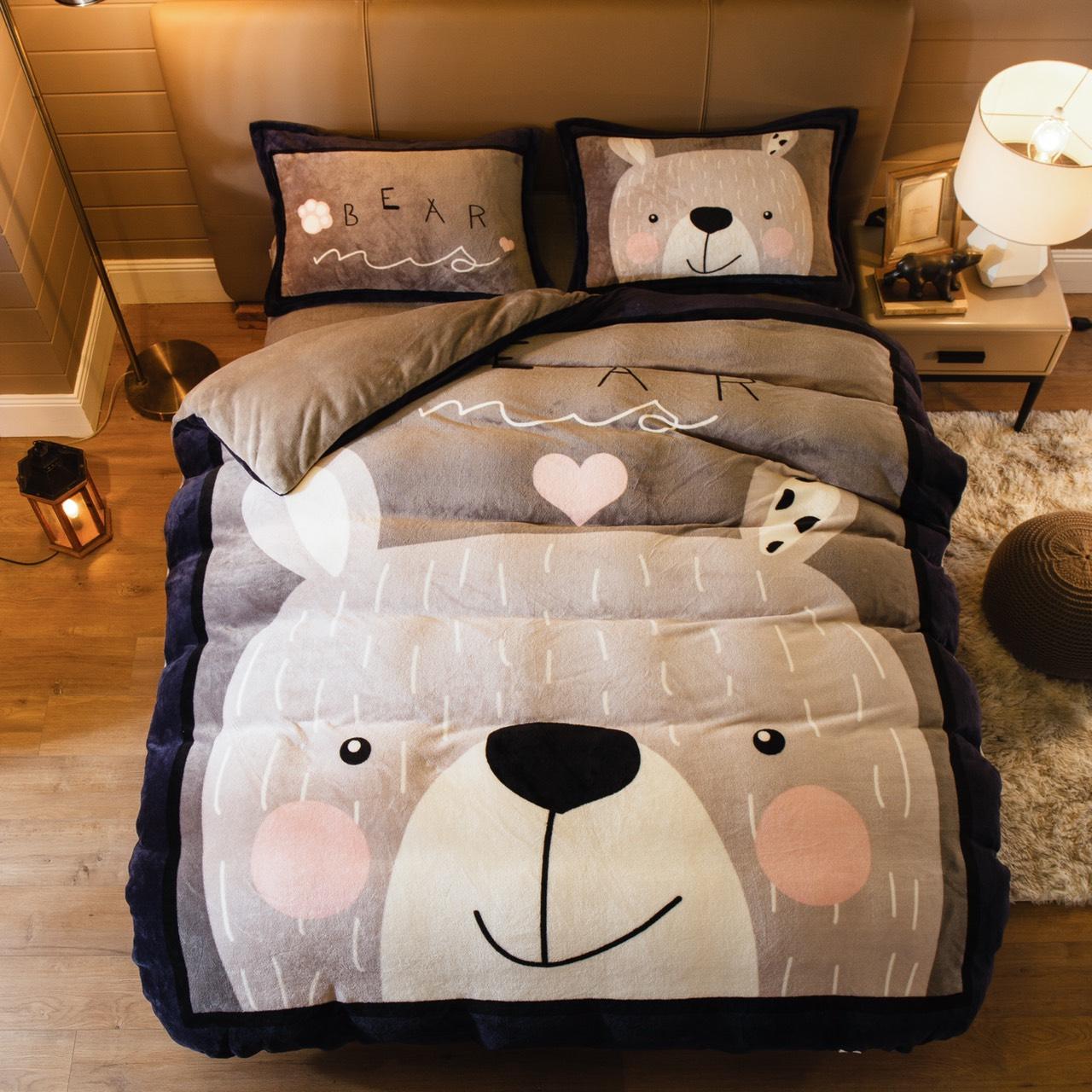 BỘ CHĂN GA GỐI NỈ NHUNG 5D CAO CẤP