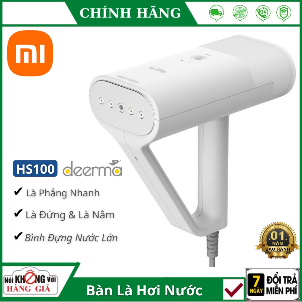 Bàn ủi hơi nước Xiaomi Bàn là diệt khuẩn ủi phẳng mạnh mẽ, thiết kế nhỏ gọn mang du lịch Deerma Hs100 mini gấp gọn bảo hành 12 tháng