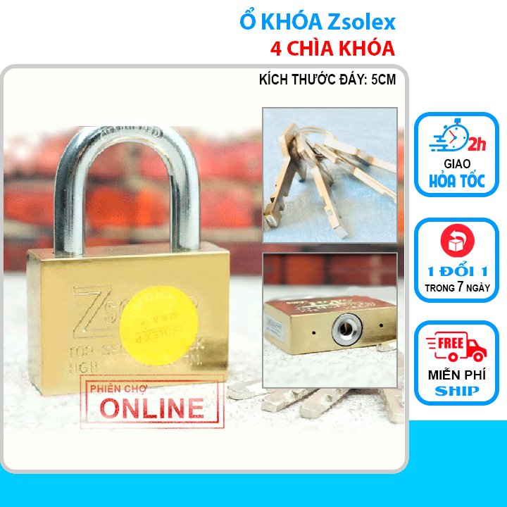 Ổ khóa treo chìa zsolex 50mm