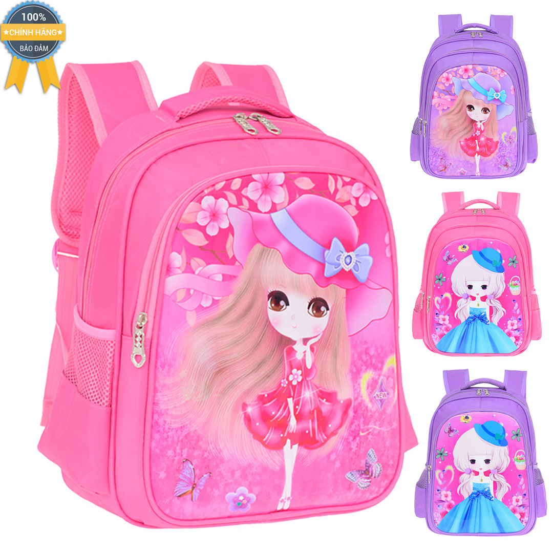 Balo học sinh trẻ em siêu nhẹ cao cấp cho bạn gái chất liệu siêu nhẹ chống gù - chống thấm