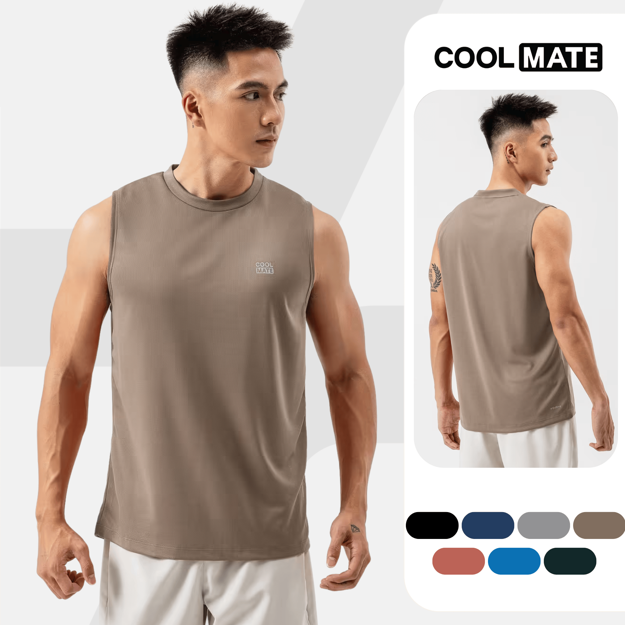 Áo sát nách Sleeveless tanktop thể thao Active Essentials thấm hút Coolmate