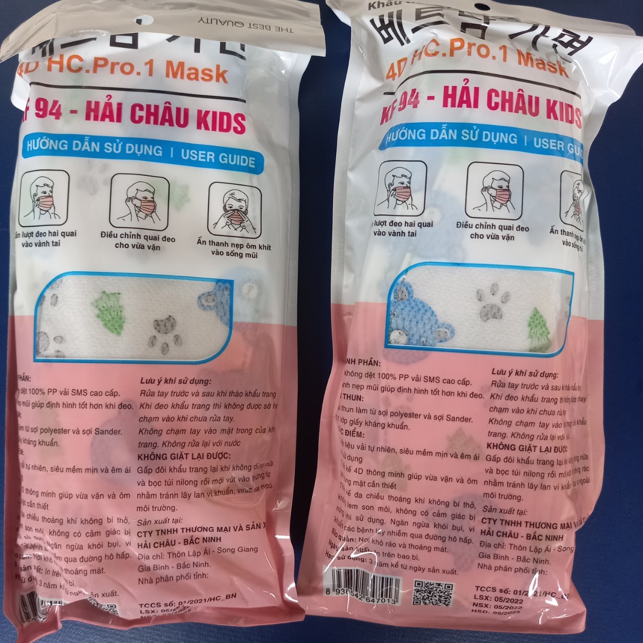 Khẩu trang kf 94 en bé 6 đén 12 tuổi cabon 2 bịch 20 cái trắng hình đep