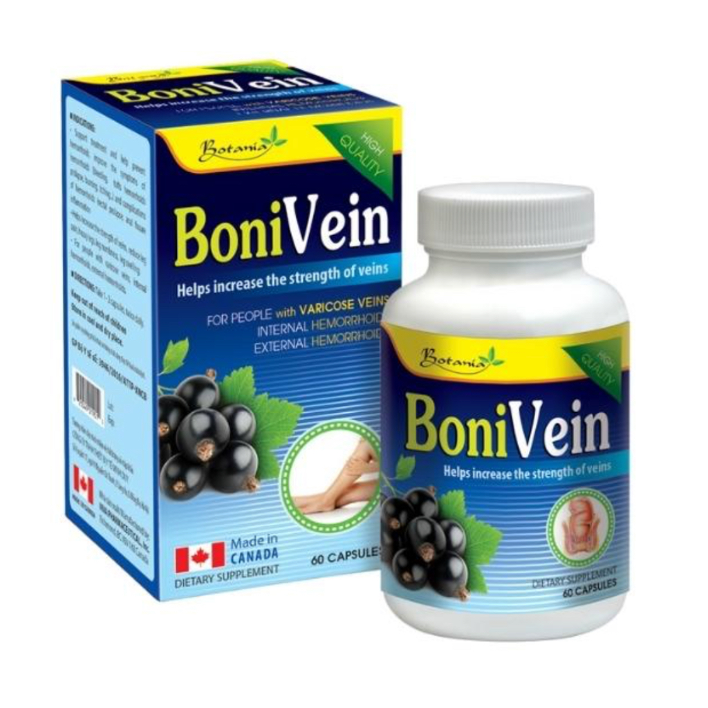Bonivein hỗ trợ trĩ, suy giãn tĩnh mạch hộp 30 viên