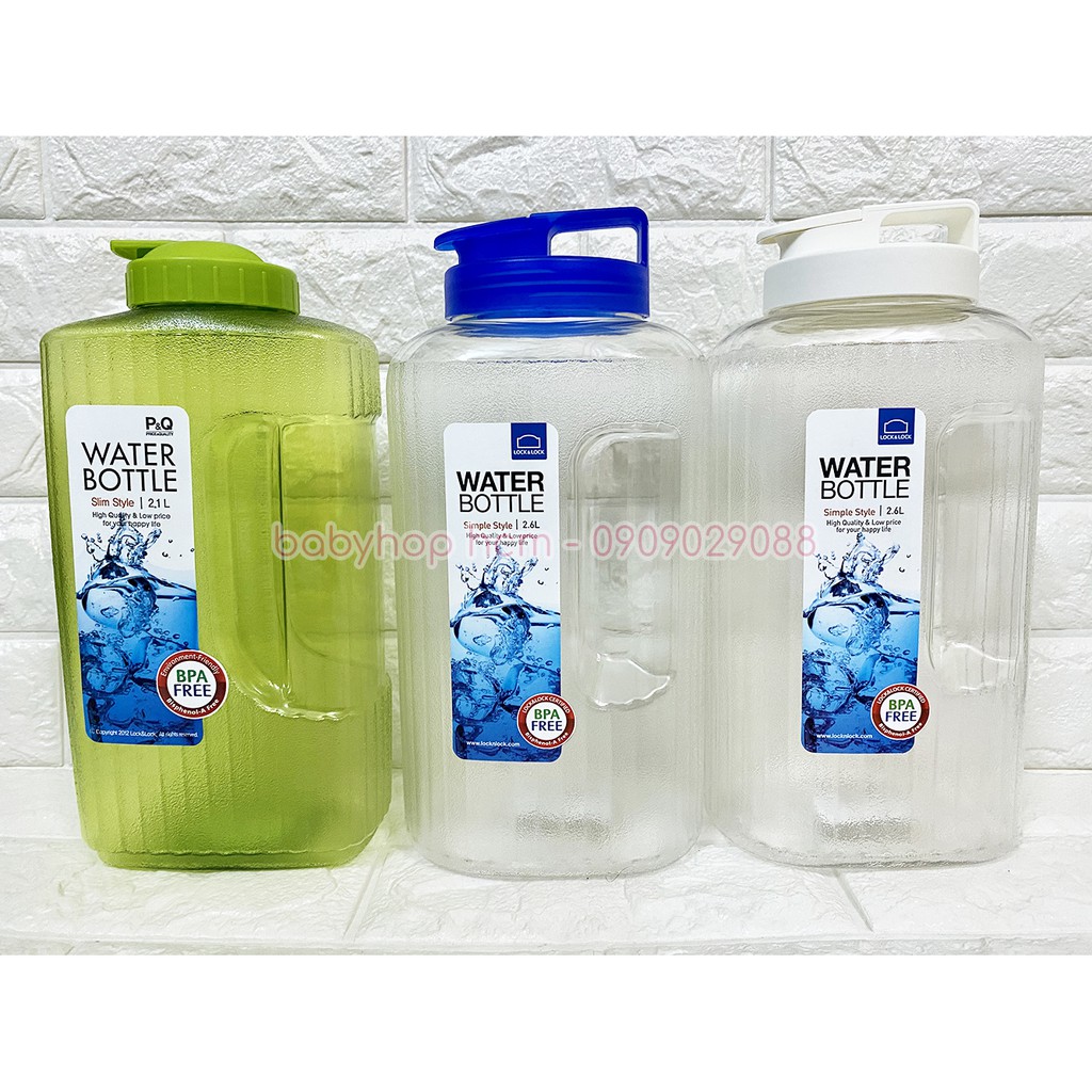 Bình Đựng Nước Lock&Lock Water Bottle Hap739 Dung Tích 2.6L Và P-00052 Dung Tích 2.1L Bpa Free