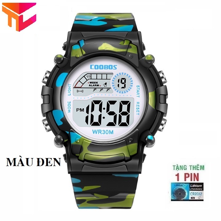Đồng hồ thể thao bé trai kiểu dáng quân đội - Tặng pin - Hình thật