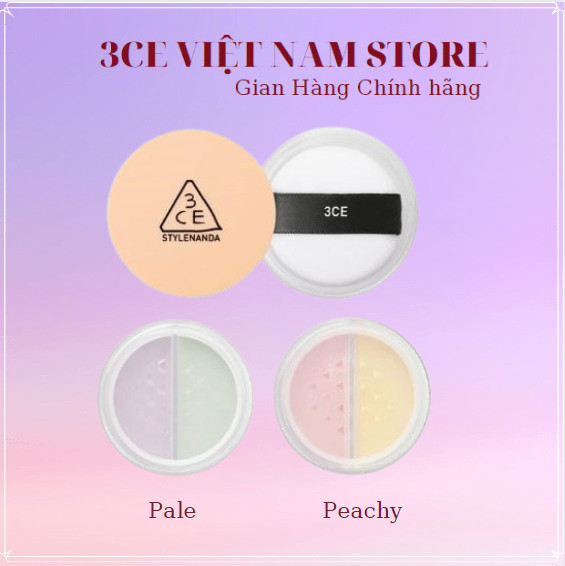 Phấn phủ bột 2 màu 3ce blur filter powder- pale- peachy