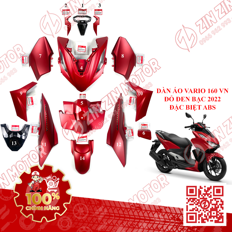 Dàn Áo Vario 160 Đỏ Đen Bạc 2022 Phiên Bản Đặc Biệt ABS Việt Nam