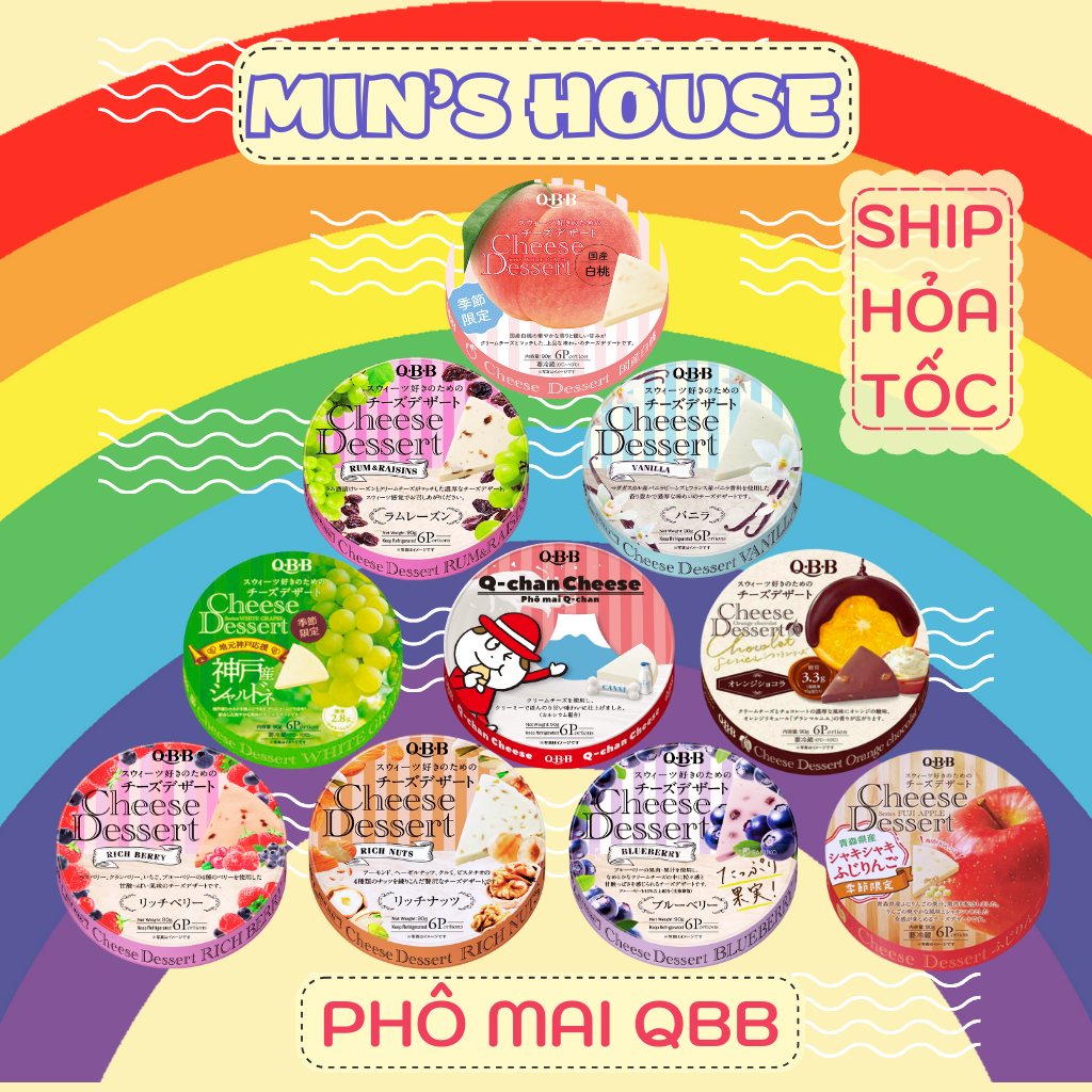  Phô mai QBB Nhật 80g - Phô mai trái cây ăn vặt Minhouse 