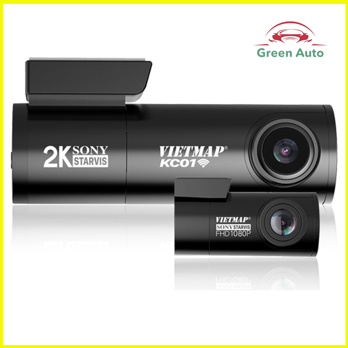 Camera hành trình Vietmap Kc01 PRo quay trước sau xem trên điện thoại