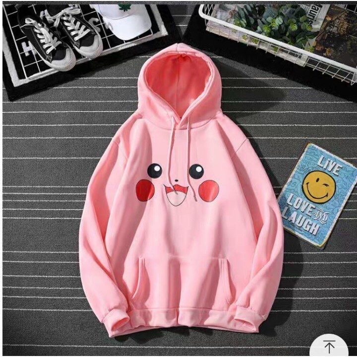 [ Voucher 50k Freeship Max 0 đồng toàn quốc ]ÁO HOODIE CHUI , HOODIE CÓ NÓN PIKACHU DỄ THƯƠNG 2 MÀU HỒNG VÀNG